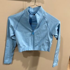 Light blue cropped jacket